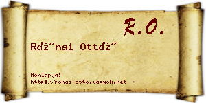 Rónai Ottó névjegykártya